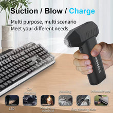 Load image into Gallery viewer, CROSSGUN New Jet Fan Strong Portable Power Handheld Dust Elimination Computer Hurricane Storm Source Mini Turbo Fan LED X6 Pro