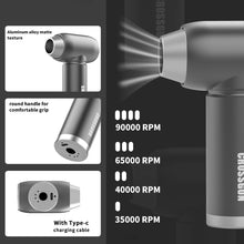 Load image into Gallery viewer, CROSSGUN-BS380FA1 Jet fan Electric Air Blower Mini Turbo Fan Cordless Compressed Air Duster Cleaner for Computer Rechargeable Portable BBQ Fan