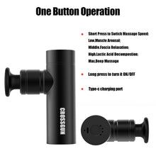 Load image into Gallery viewer, CROSSGUN-BS330 Mini Massage Gun, Portable Deep Tissue Massager Gun with Aluminum Housing Silicone Massage Heads Handheld Percussion Muscle Massager Gun for Travel Office Gym.