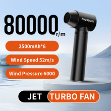 Load image into Gallery viewer, CROSSGUN G1 500W 80000RPM High Power Electric Air Duster CNC Aluminum Mini Turbo Jet Blower Rechargeable Handheld Air Gun for Car Detailing Dust Cleaning
