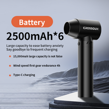 Load image into Gallery viewer, CROSSGUN G1 500W 80000RPM High Power Electric Air Duster CNC Aluminum Mini Turbo Jet Blower Rechargeable Handheld Air Gun for Car Detailing Dust Cleaning
