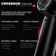 Load image into Gallery viewer, CROSSGUN Mini Strong Jet Turbo Fan Multifunctional Blowing Suction Integrated Vacuum Cleaner Dust Elimination Blower Electric B1
