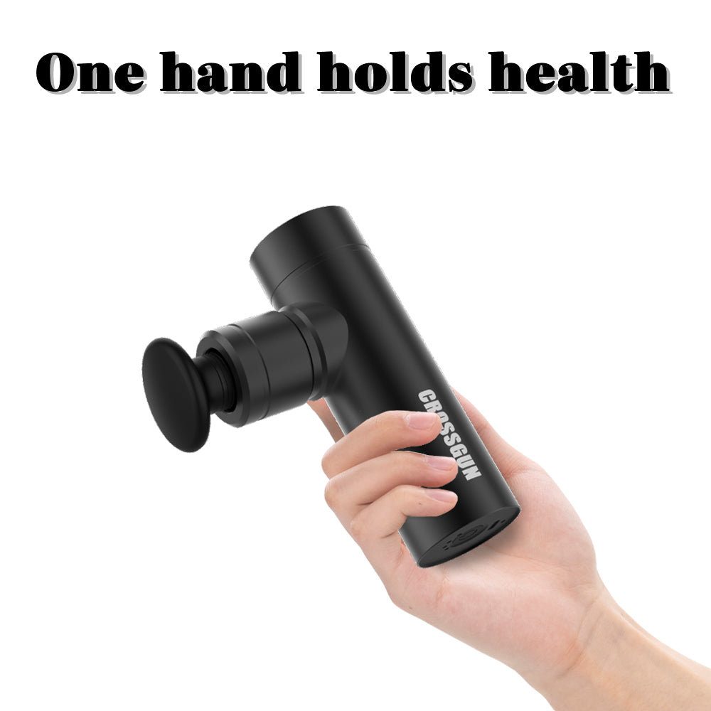 CROSSGUN-BS330 Mini Massage Gun,  Portable Deep Tissue Massager Gun with Aluminum Housing Silicone Massage Heads Handheld Percussion Muscle Massager Gun for Travel Office Gym.