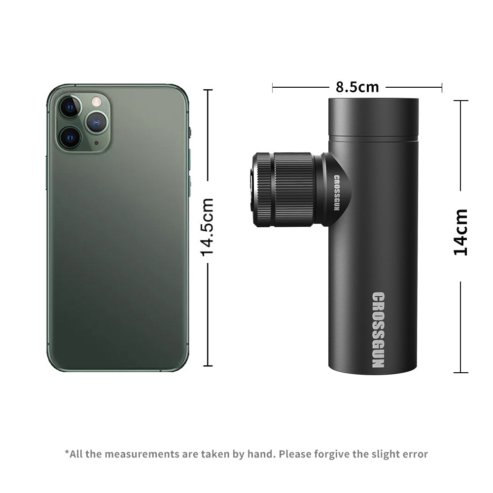 CROSSGUN-BS330 Mini Massage Gun,  Portable Deep Tissue Massager Gun with Aluminum Housing Silicone Massage Heads Handheld Percussion Muscle Massager Gun for Travel Office Gym.